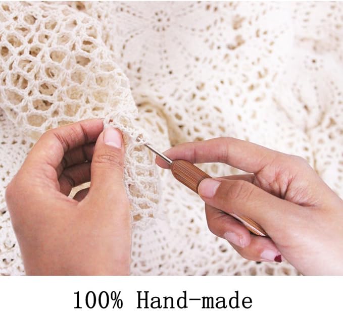 Cotton Handmade Crochet Lace Table Runner Olive Green 12x60 Inch | Oval - Image 7
