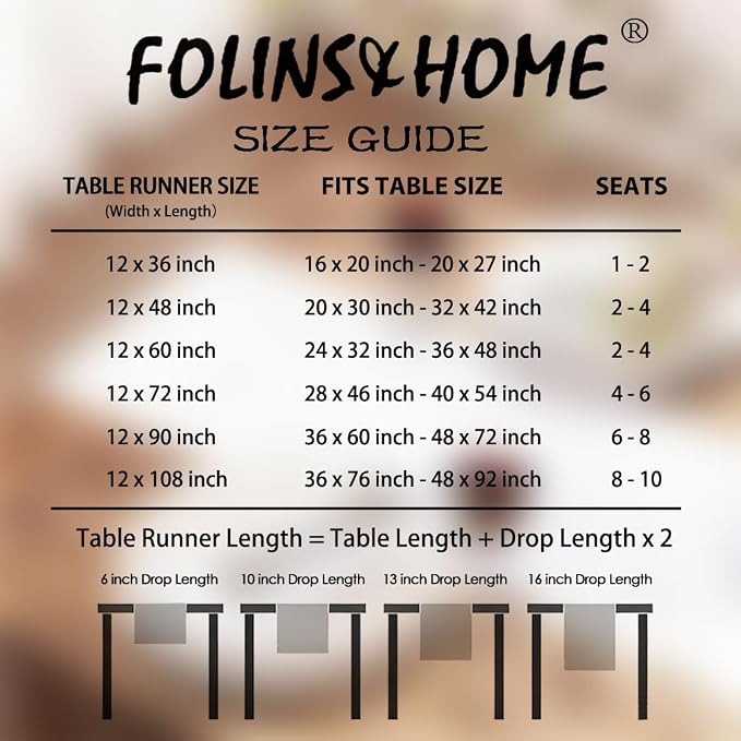 FOLINS&HOME White Waterproof Decorative Table Runner 60 Inches Long | 210GSM - Image 6