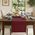 Classic Linen™ by D'Moksha Red Garnet Table Runner 132 Inches Long, 100% Pure by DMokshaHomes