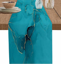 Teal Marble Table Runners 36 Inches Long, Turquoise Marble Crack Table Runner by Unknown