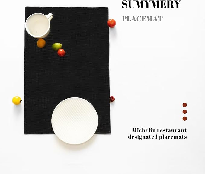 Placemats Set of 4 Vinyl/Plastic Woven Place Mats - Image 5