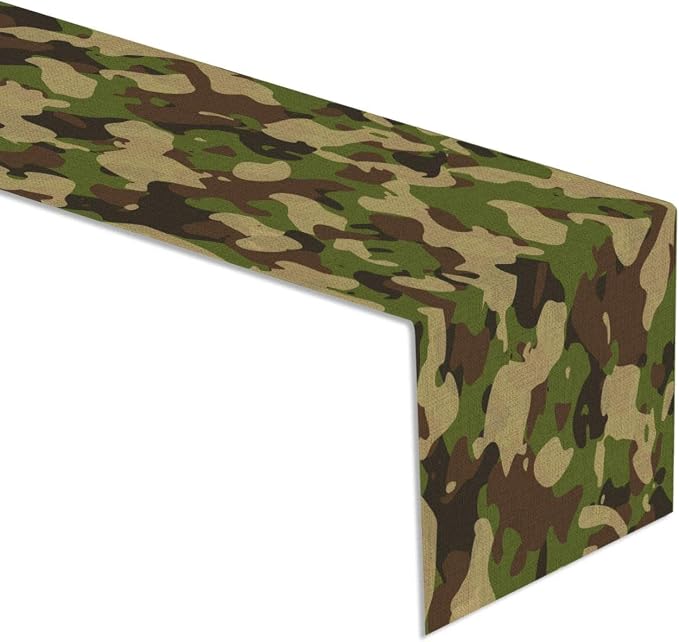 Sunwer Camo Table Runner Army Camouflage Themed Birthday Party Decoration by Sunwer