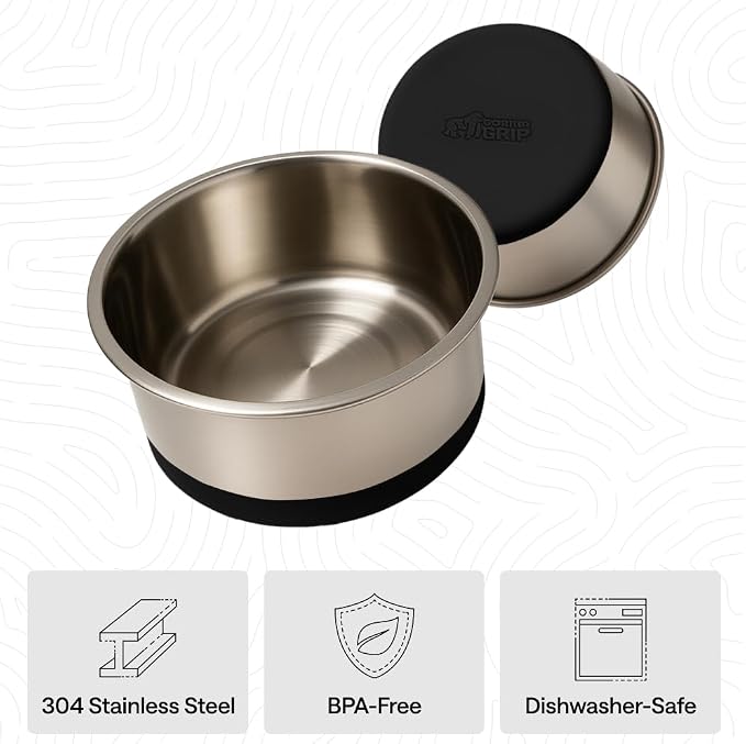 GORILLA GRIP Dog Bowls, Food Grade 304 Stainless Steel, Holds 6 Cups Each Food - Image 6