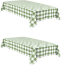 Buffalo Plaid Tablecloth 54 x 108 inch 2 Pack Sage Green and White | Waterproof by Hiasan