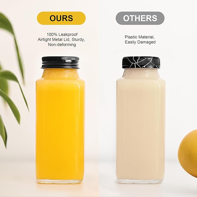 12 Pack 8 oz Glass Juice Bottles - Image 4