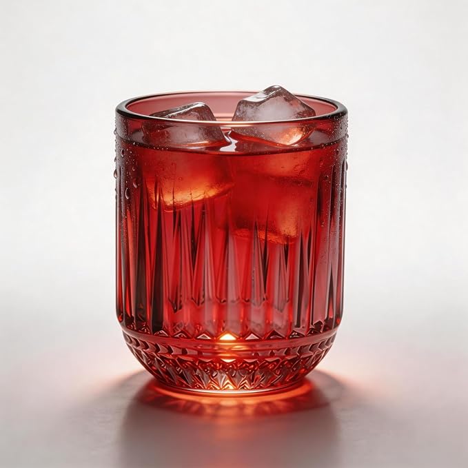 FACE N FACE 1-Piece Vintage Colored Glass Tumbler 8oz | Retro Aesthetic by FaceNFace