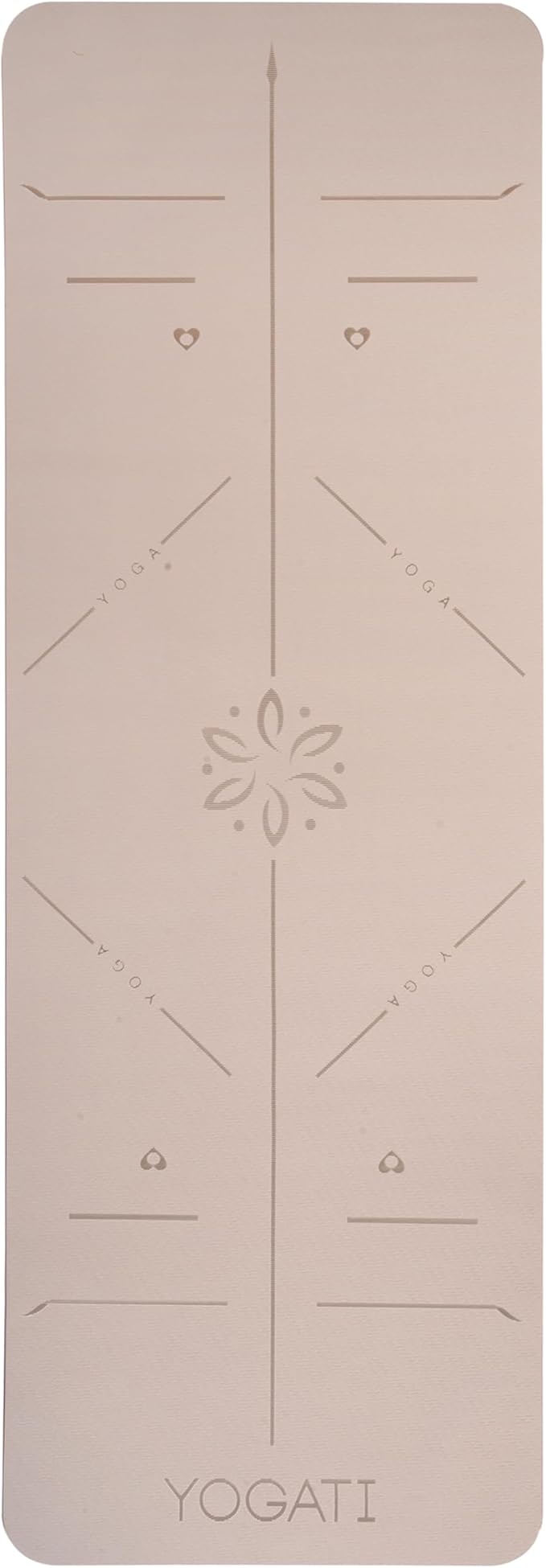 YOGATI® Yoga Mat with Strap with Alignment Lines. Home Workout Mat - Image 3