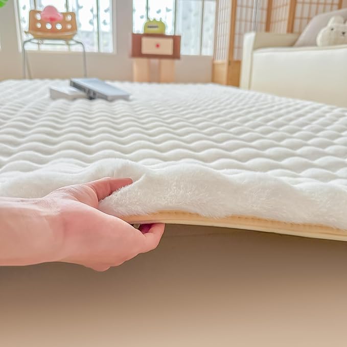 White Rabbit Plush Rug 5'x7', Fluffy Shaggy Area Rug - Image 8