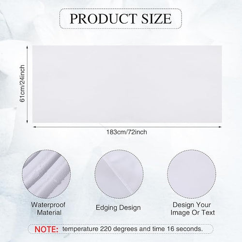1 Pcs White Sublimation Table Runners Blanks 24 x 72 Inch Polyester White Table - Image 2