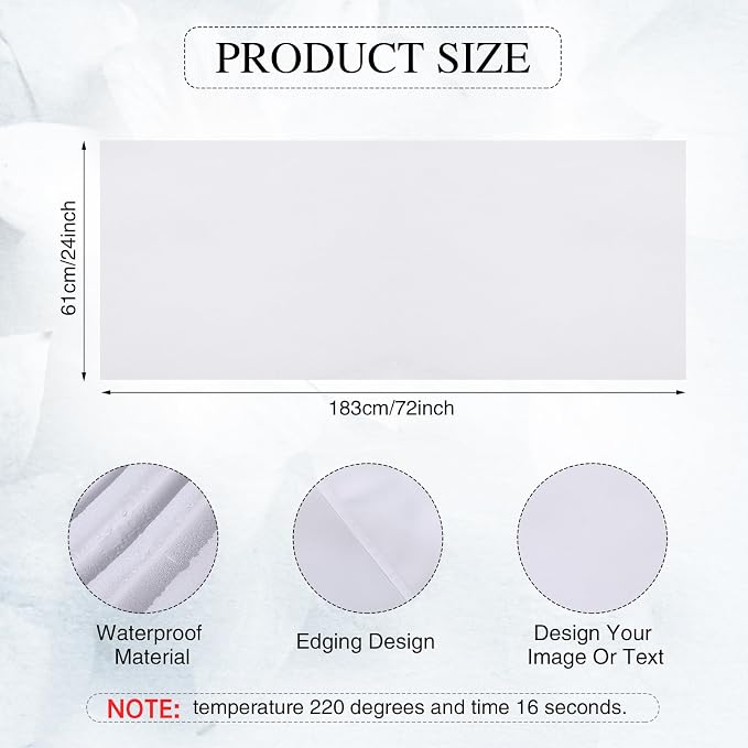 4 Pcs White Sublimation Table Runners Blanks 24 x 72 Inch Polyester Table - Image 2