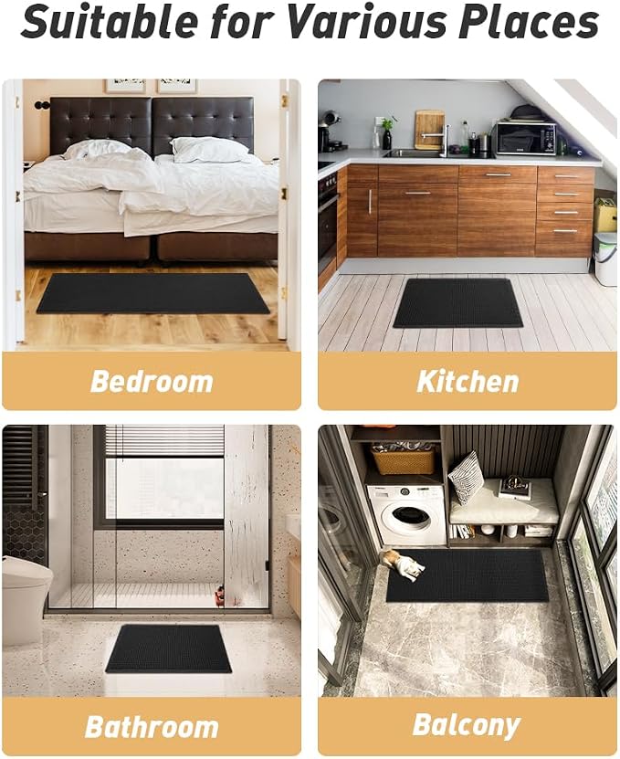 Upgraded Waffle Bath Mats Set of 2, Super Absorbent Non Slip Bath Mats - Image 7