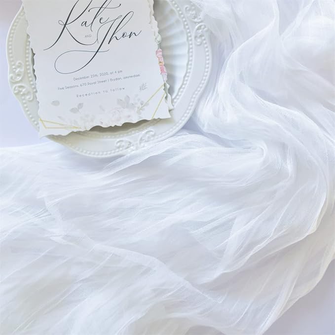 Ivory Cheesecloth Table Runner Cheese Cloth Wedding Birthday Party Decor | 10Ft - Image 2