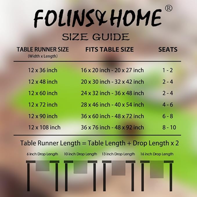 FOLINS&HOME Lime Green Waterproof Decorative Table Runner 108 Inches Long | - Image 6