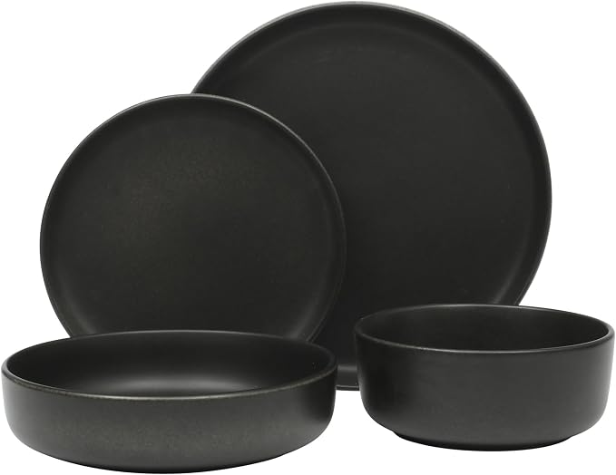 Gibson Elite Pasco 16 Piece Plates and Bowls Double Bowl Reactive Glaze Dishes - Image 4