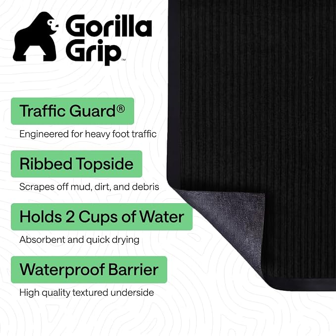GORILLA GRIP Waterproof Traffic Guard Door Mat, 2 Pack Heavy Duty Entryway Mats - Image 2