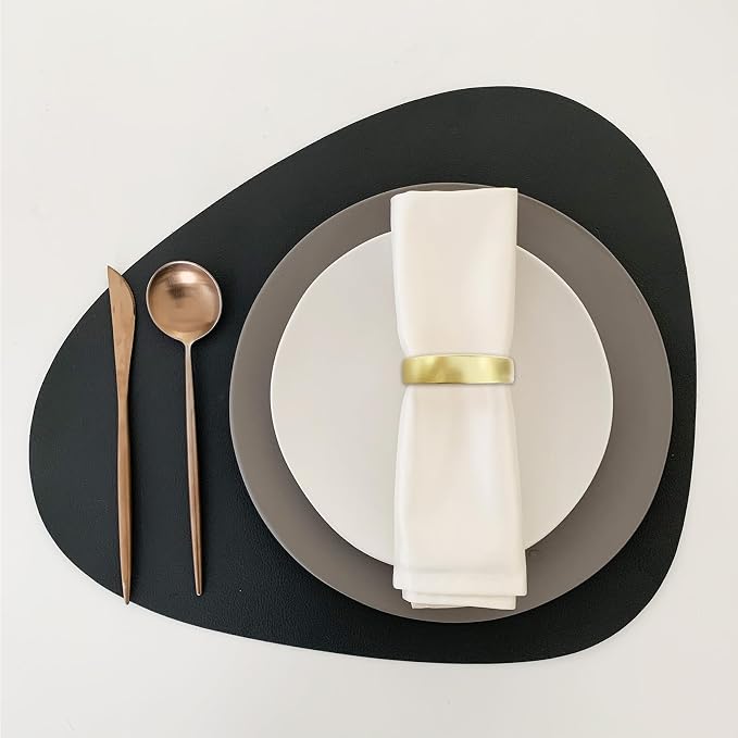 Cuff Brushed Gold Napkin Rings Set of 4, Modernist Napkin Ring Holder - Image 7