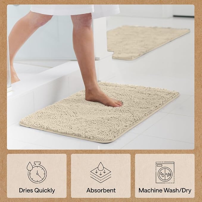 GORILLA GRIP Bath Rug Mat 30x20, Thick Soft Absorbent Chenille, Quick Dry - Image 7
