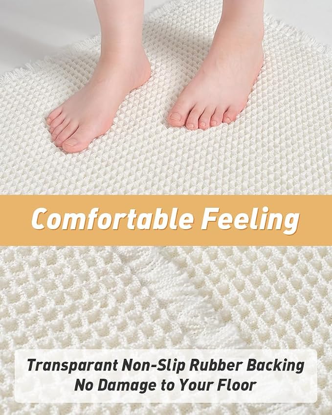 Upgraded Waffle Bath Mats Set of 2, Super Absorbent Non Slip Bath Mats - Image 3