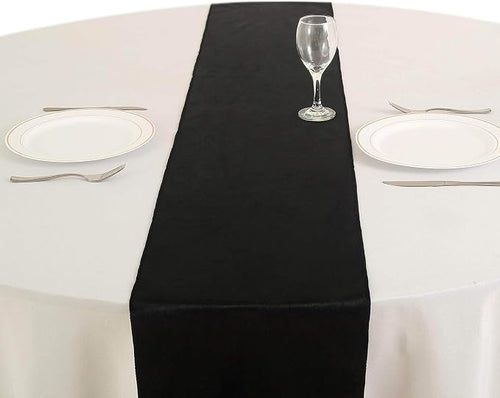 10 pcs 12x108-Inch Black Premium Velvet Table Runners - Image 2