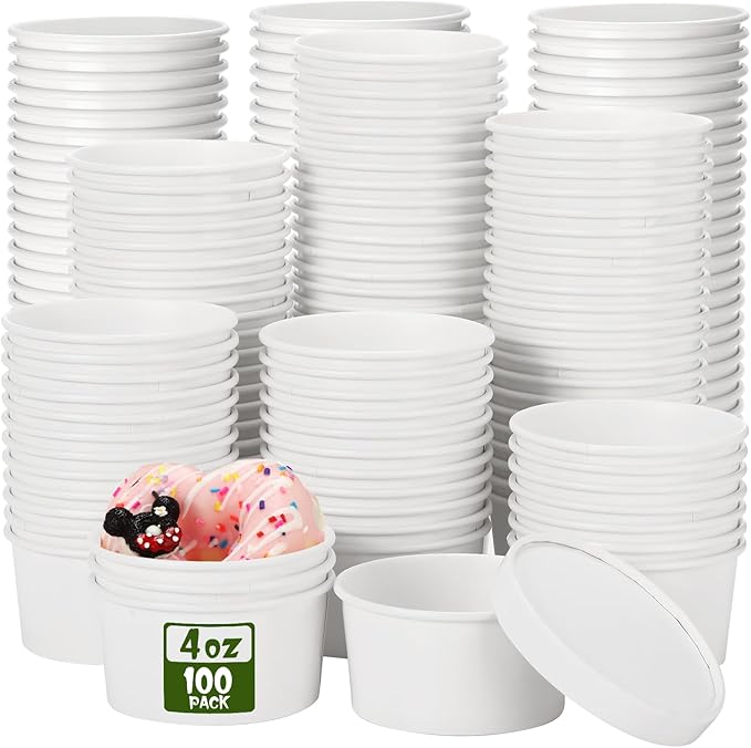 Fulmoon 100 Pack Paper Soup Containers by Fulmoon
