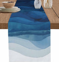 Navy Blue Ombre Table Runners 90 Inches Long, Abstract Modern Stripe Table by Unknown
