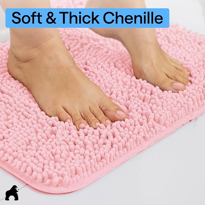 GORILLA GRIP Bath Rug Mat 30x20, Thick Soft Absorbent Chenille, Quick Dry - Image 4