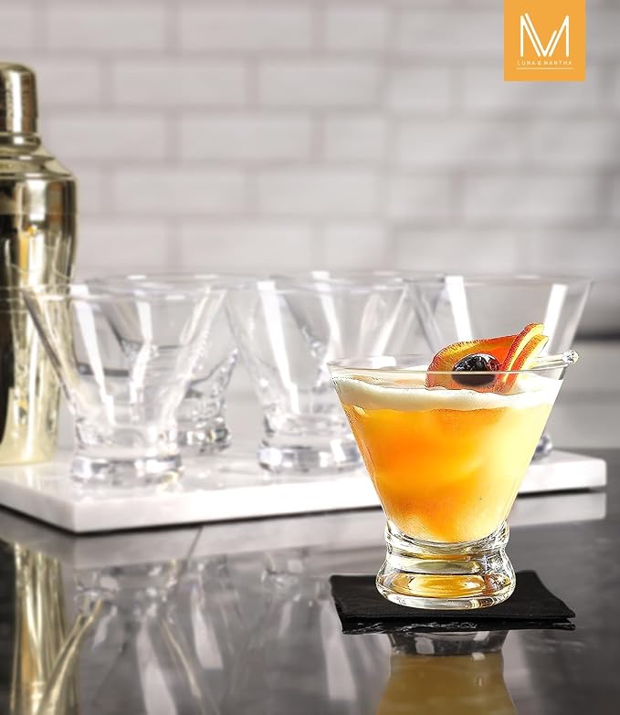 Martini Glasses Set of 2, 8oz Coupe Cocktail Glasses - Image 4