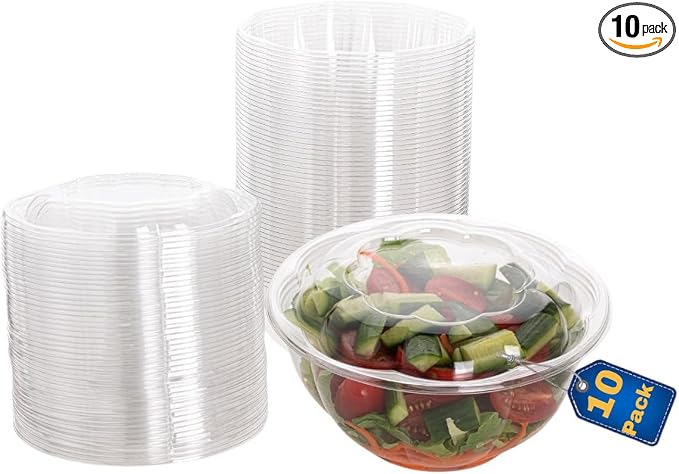 Disposable Plastic Salad Bowls by SMYGOODS