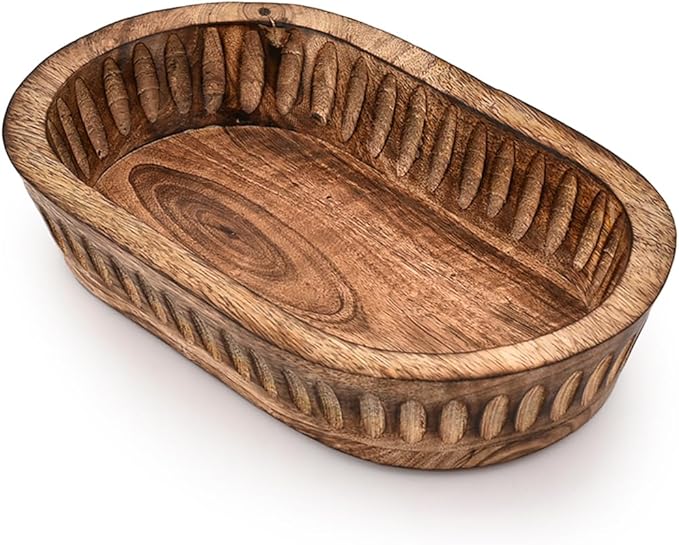 Decorative Bowl Mango Wood for Home Decor, Unique Centerpiece Bowl, by KaizenCasa