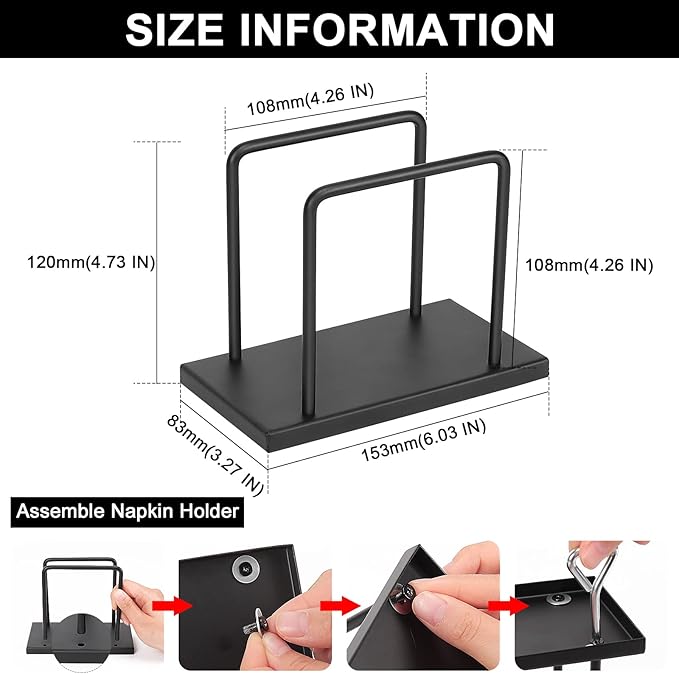 Livabber Napkin Holder, Metal Napkin Storage Modern Freestanding Tissue Paper - Image 2