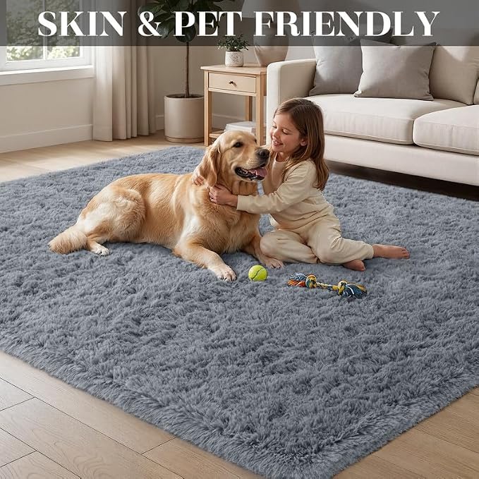 8x10 Area Rugs for Living Room Bedroom: Soft Fluffy Shag Rug Upgrade Non-Slip - Image 6