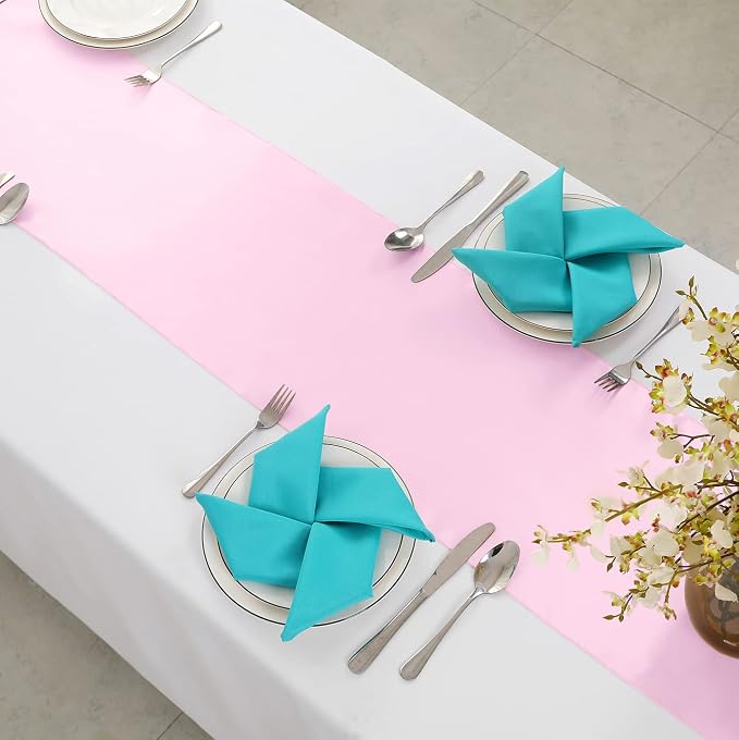 Horbaunal 2 Pack Light Pink Satin Table Runner 12 x 108 Inch | Smooth Table - Image 5