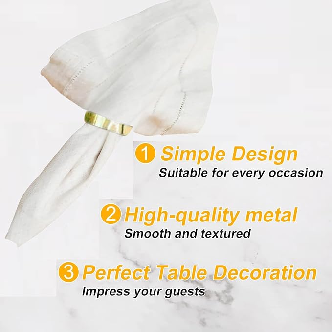 Gold Napkin Rings-40 Pcs Stainless Steel Napkin Rings | Metal Napkin Ring - Image 7