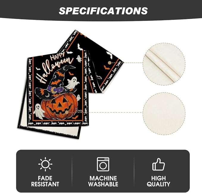 Artoid Mode 210 GSM Halloween Table Runner 13x72 Inch Home Party Decor | Wizard - Image 5