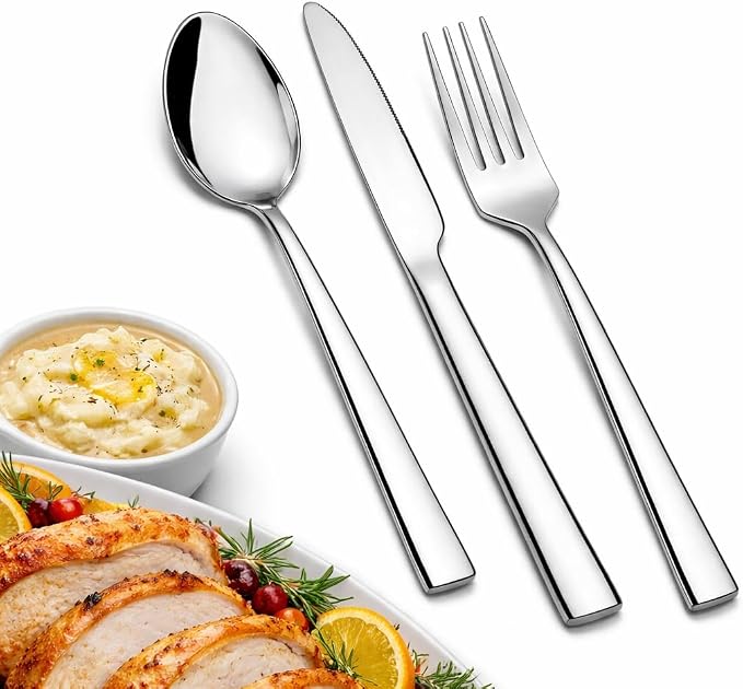12-Piece Stainless Steel Silverware Set by SANTUO