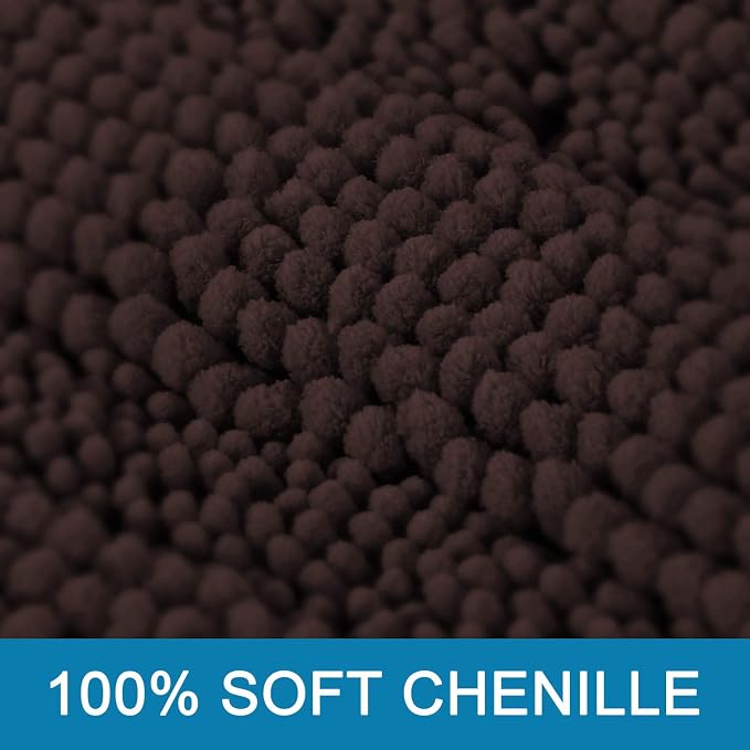 H.VERSAILTEX Bath Mats for Bathroom Non Slip Extra Thick Chenille Striped Bath - Image 3