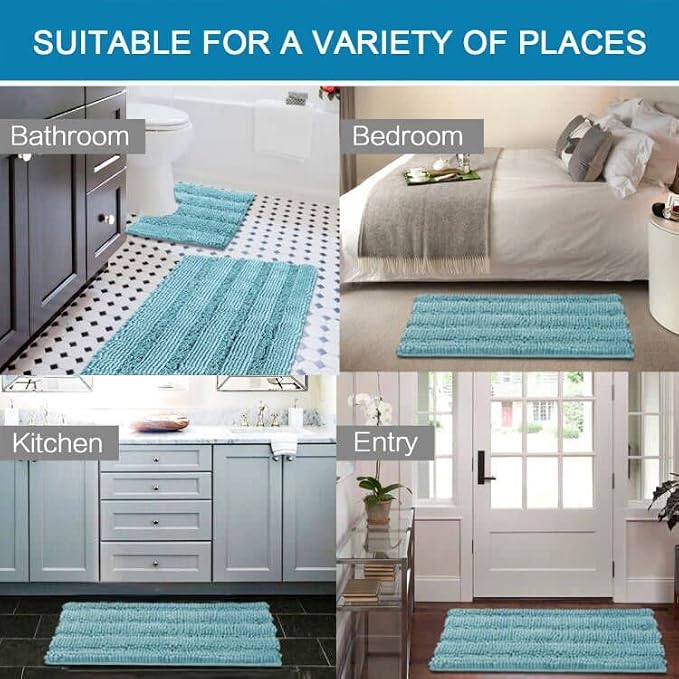 H.VERSAILTEX Bathroom Rugs Set 2 Piece Bathroom Contour Rug Toilet Mat Sets - Image 6