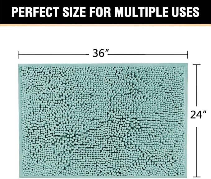 H.VERSAILTEX Bath Mat for Bathroom Non Slip Luxury Chenille Ultra Soft Bath - Image 2