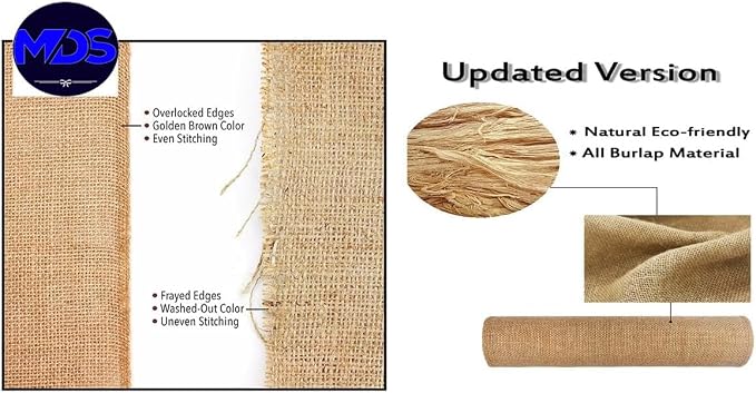 MDS® Pack of 15 Natural Burlap Table Runner, 12 x 72 Inch, Jute Vintage Rustic - Image 5