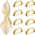 8 Pcs Matt Gold Napkin Rings by GERILKAI