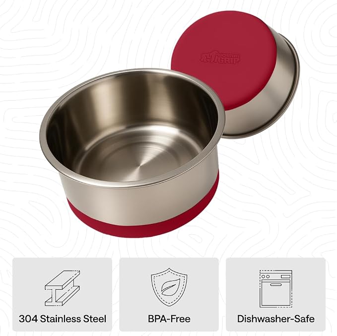GORILLA GRIP Dog Bowl, Holds 4 Cups, Food Grade 304 Stainless Steel Food and - Image 6