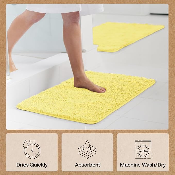 GORILLA GRIP Bath Rug Mat, Thick Soft Absorbent Chenille, Quick Dry Microfiber - Image 7