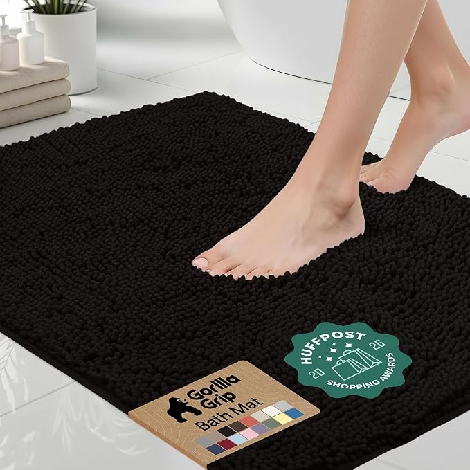 GORILLA GRIP Bath Rug Mat 42x24, Thick Soft Absorbent Chenille, Quick Dry by Unknown