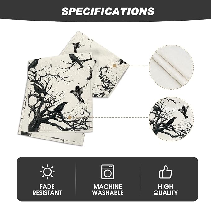 Artoid Mode 210 GSM Halloween Table Runner 13x36 Inch Home Party Decor | - Image 5
