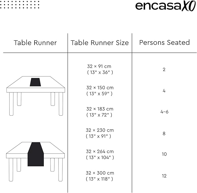 Encasa XO Table Runner, Woven Cotton Dining Runner 13"x48" Franca Blue Stripes - Image 6