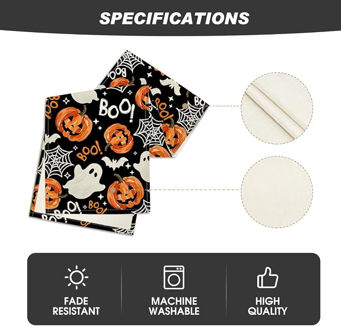 Artoid Mode 210 GSM Halloween Table Runner 13x36 Inch Home Party Decor | - Image 5