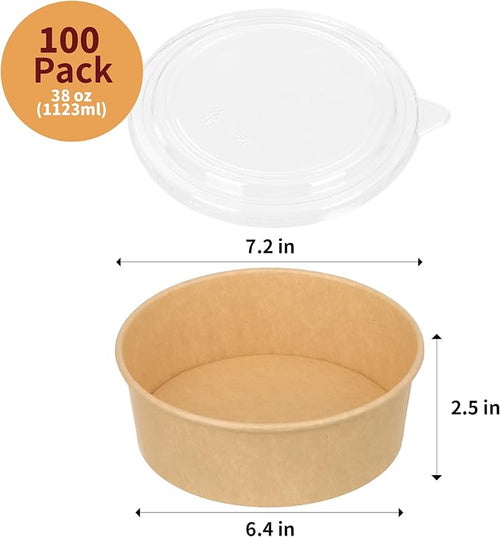 100 Pack 38 oz Disposable Bowls - Image 2