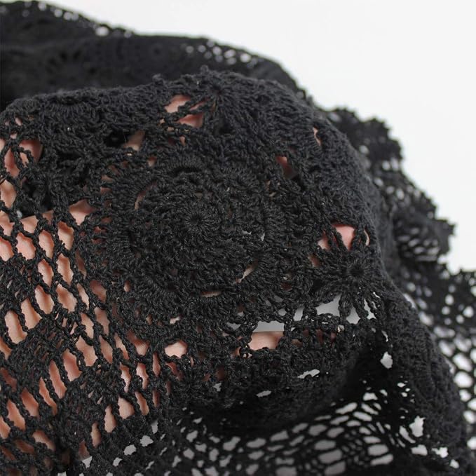 Cotton Handmade Crochet Lace Oval Table Runner Black 12x36 Inch - Image 4