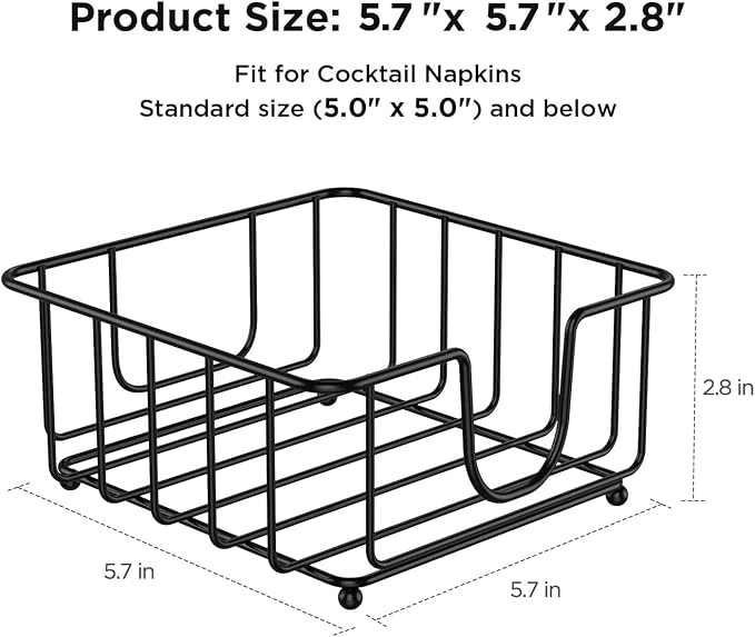 Metal Cocktail Napkin Holder for Bar, Flat Napkin Holder Caddy for Cocktail - Image 2