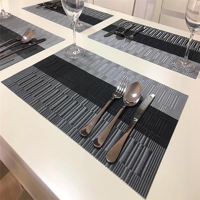 PIGCHCY Placemats Set of 8 Washable Durable Placemat Vinyl Heat Resistant - Image 5